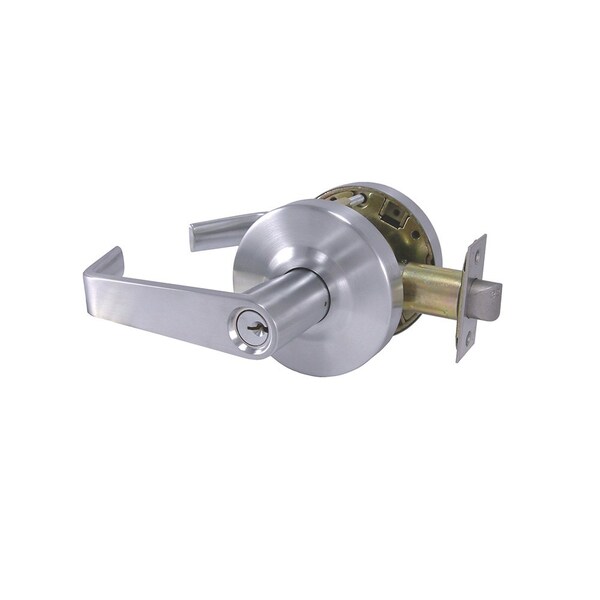 Design Hardware Grade 1 Cylindrical Lock, 86-Storeroom, F-Flat Lever, Round Rose, Satin Chrome, 2-3/4 Inch Backset, DH-X-86-F-26D - main